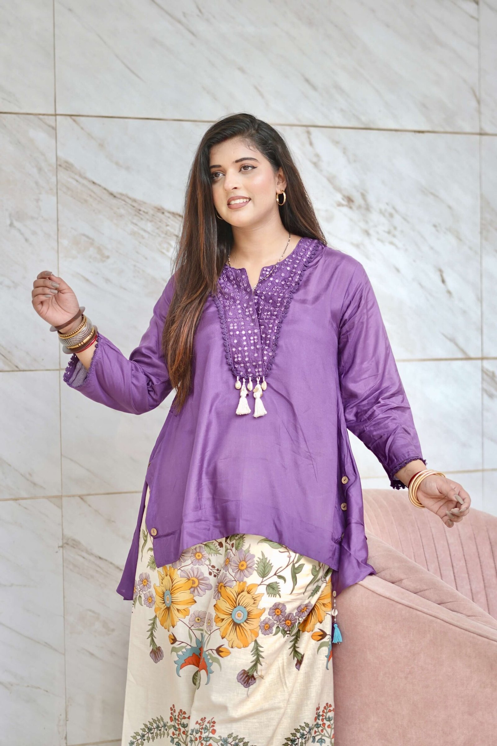 Royal Bloom Co-ord Set by Sarwadhya Couture - Image 5