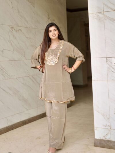Luxe Satin Co-ord Set by Sarwadhya Couture