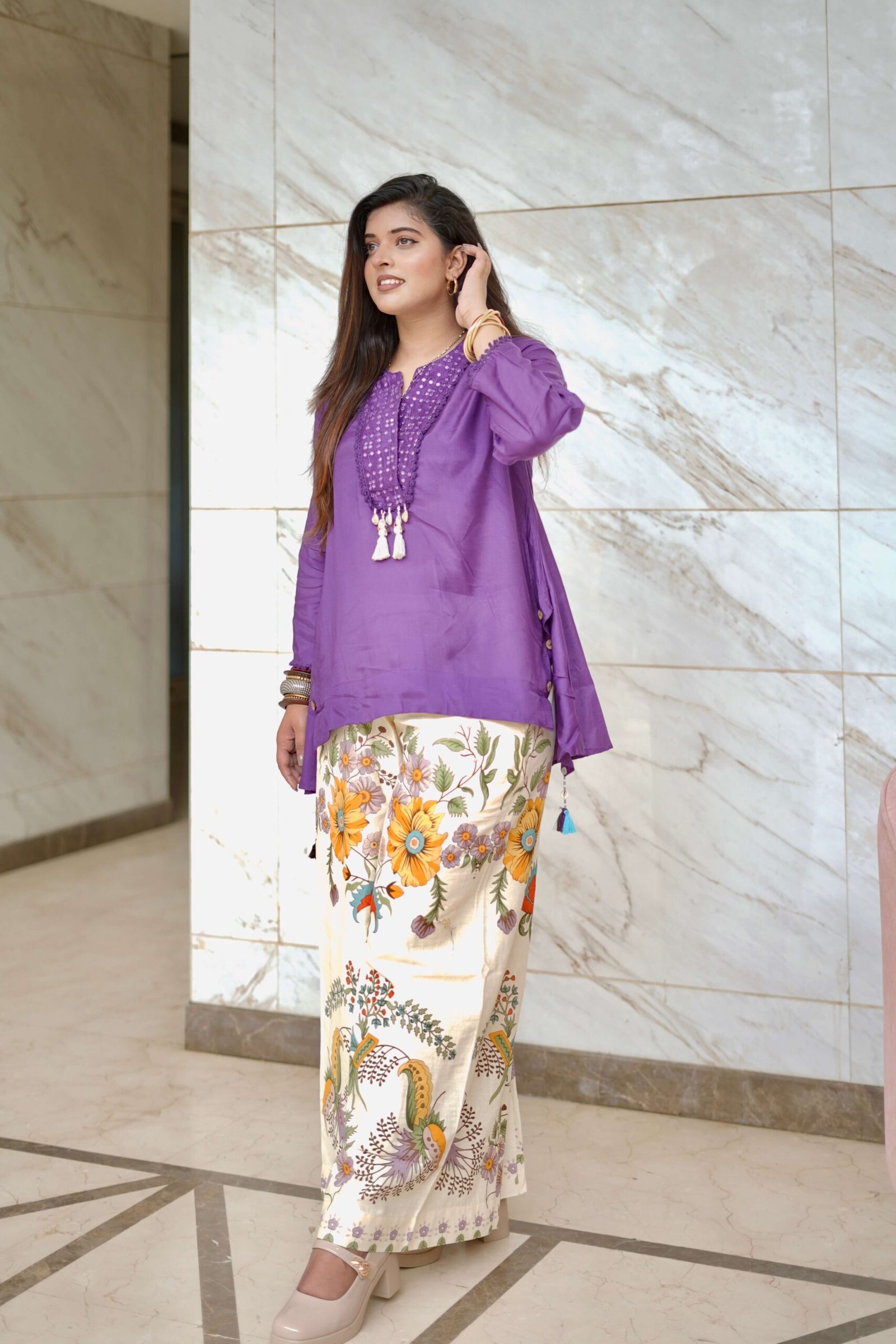 Royal Bloom Co-ord Set by Sarwadhya Couture - Image 4
