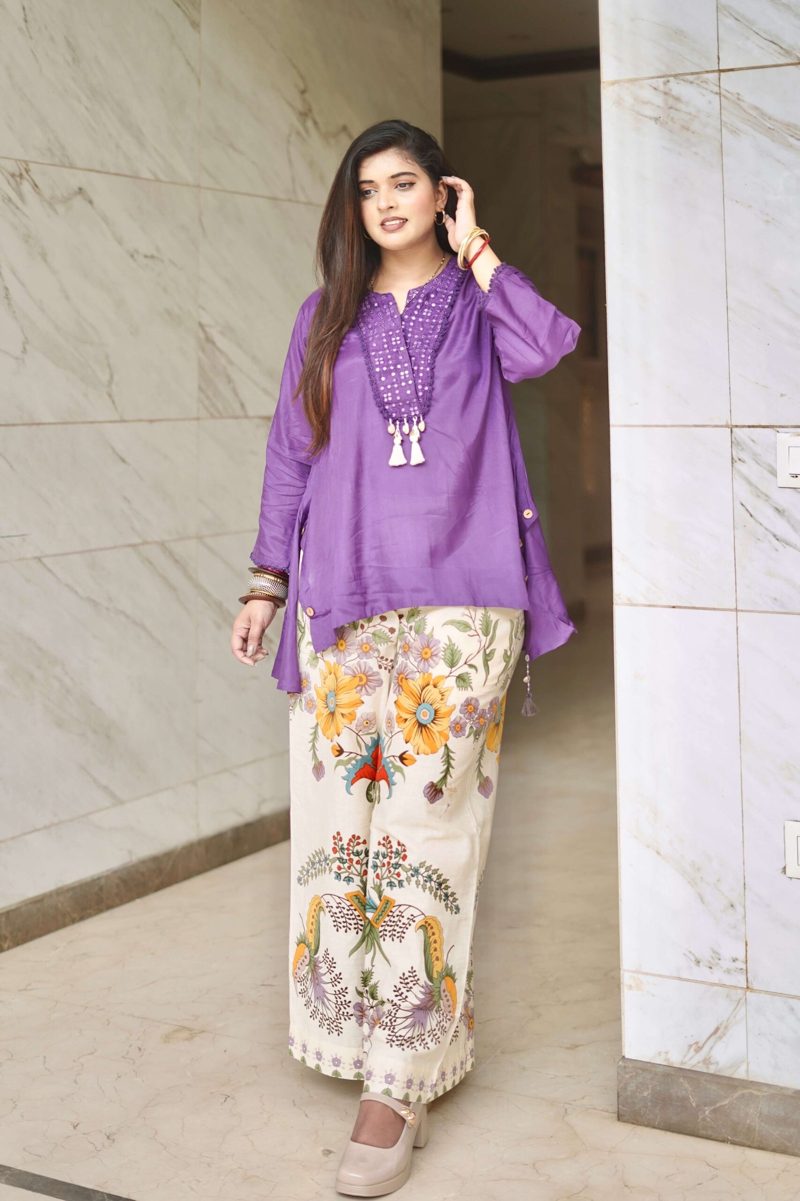 Royal Bloom Co-ord Set by Sarwadhya Couture - Image 3