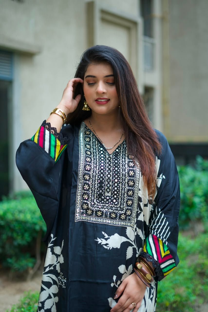 Midnight Bloom Embroidered Co-ord Set - Image 2